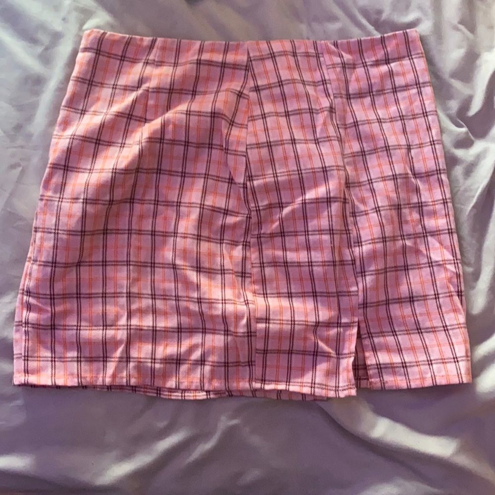 Shein Plaid Pink Skirt